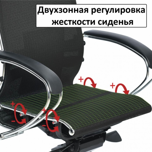Кресло офисное Metta К-3 ткань/сетка, черное фото 7